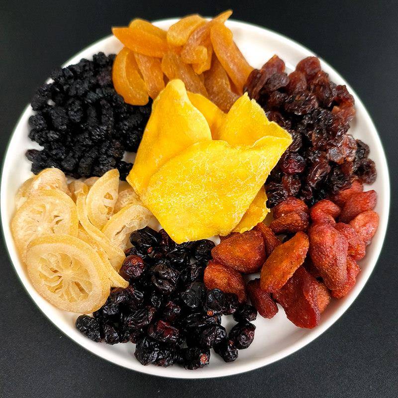 现货鲜引力干果零食黄桃蔓越莓草莓枸杞红杏白桃干即食水果干组合