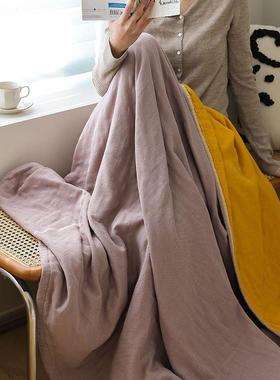 素色双BJC面纯棉纱布四层软单双人柔毛巾被盖人夏凉毯被成全棉睡