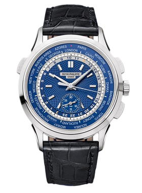 [9.8新]百达翡丽18K白金自动机械世界时男表5930G