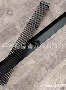 HLIDEP不锈TPW钢长地漏钢条格栅网面黑色地漏室浴阳台地漏HID16E3