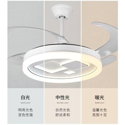 吊扇灯风扇灯后现代高亮家餐用客度厅厅卧室隐形扇一体WTZ电扇灯