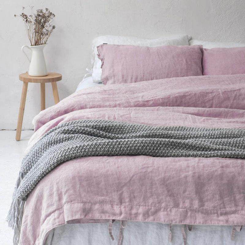 正品素麻巷 比利时进口雨亚系带款四纯件套 素色麻简约北欧风双人,床上用品,床品套件/四件套/多件套,淘宝优惠券,粉丝福利购,淘宝优惠卷