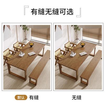蜡木餐桌小户型家用长桌日YM202040式实木组桌子餐厅休闲白多人餐