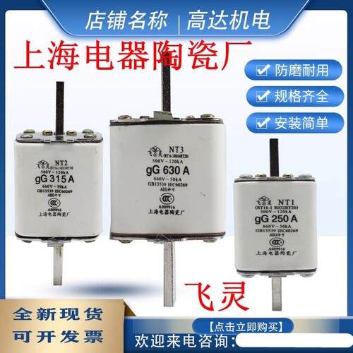 上海陶瓷厂NT00 RT16 NT1 NT2 NT3 NT4飞灵熔断器RT16-1 2 3 80A