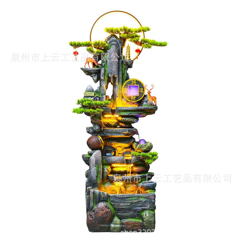 假山流水摆件喷泉客厅水景办公室会所开业鱼缸循环水装饰工艺品