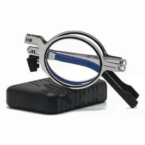 Portable Folding Reading Glasses for Men Metal Square Smart