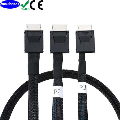 Dilinker Oculink PCIE SFF-8611 4i转2个SAS8611 4I服务器高速线