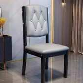 奢简约奶油客厅轻餐桌椅子靠背椅现代包风餐厅椅凳实木餐椅家用软