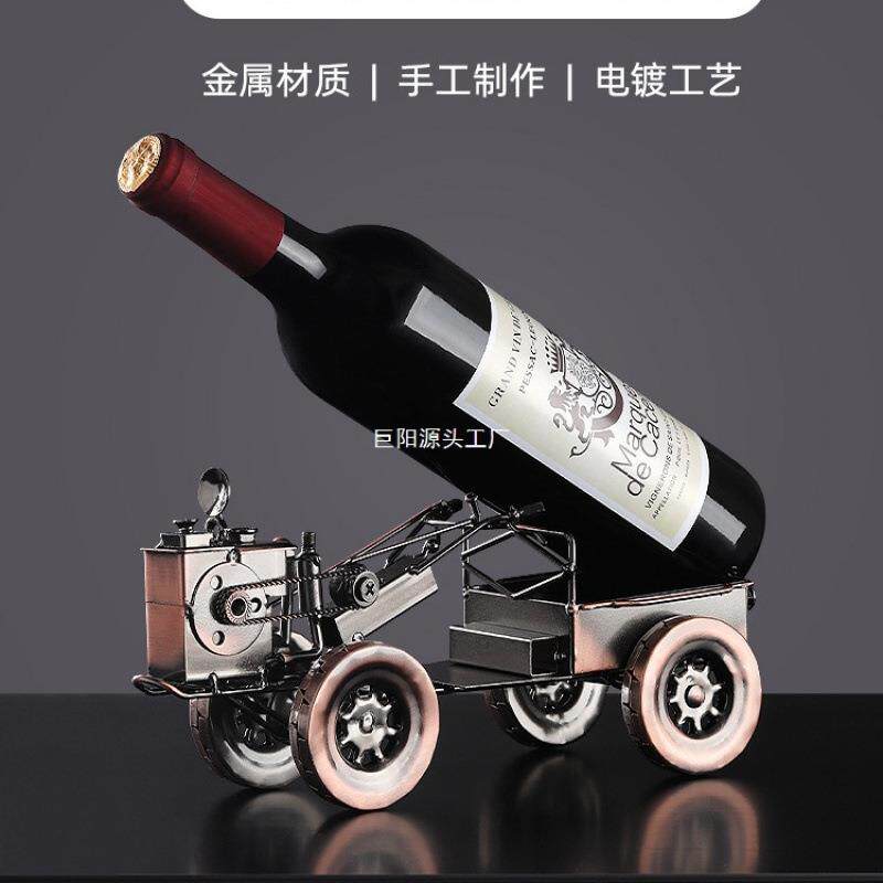 复古怀旧铁艺车红酒架摆件欧式创意家居电视柜酒柜桌面装饰品摆设