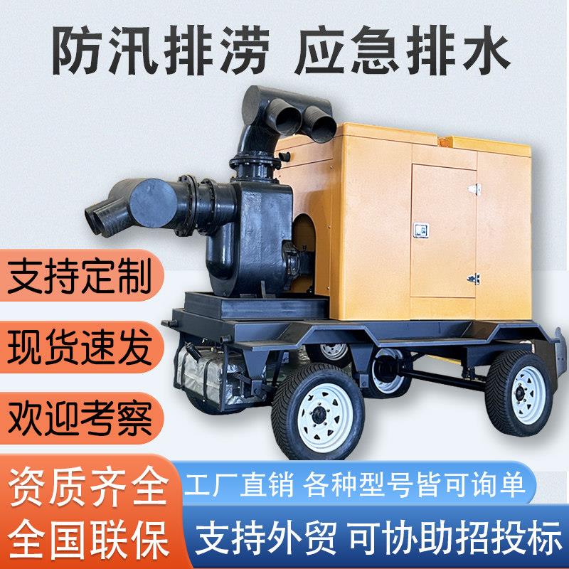 自吸式移动防汛水泵浦车高扬程大流量应急排涝永磁变频泵6/10/12