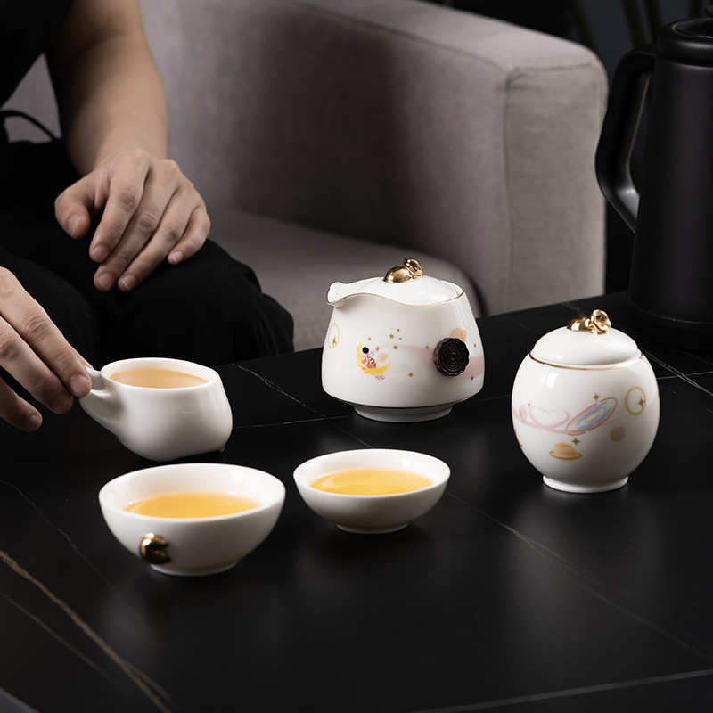 批发活动旅行茶具便捷式快客杯一壶三杯茶壶泡茶套装户外礼品LOGO