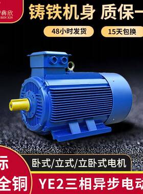 YE2-4极三相异步电动机45W55w75w90w卧式国标电机110w