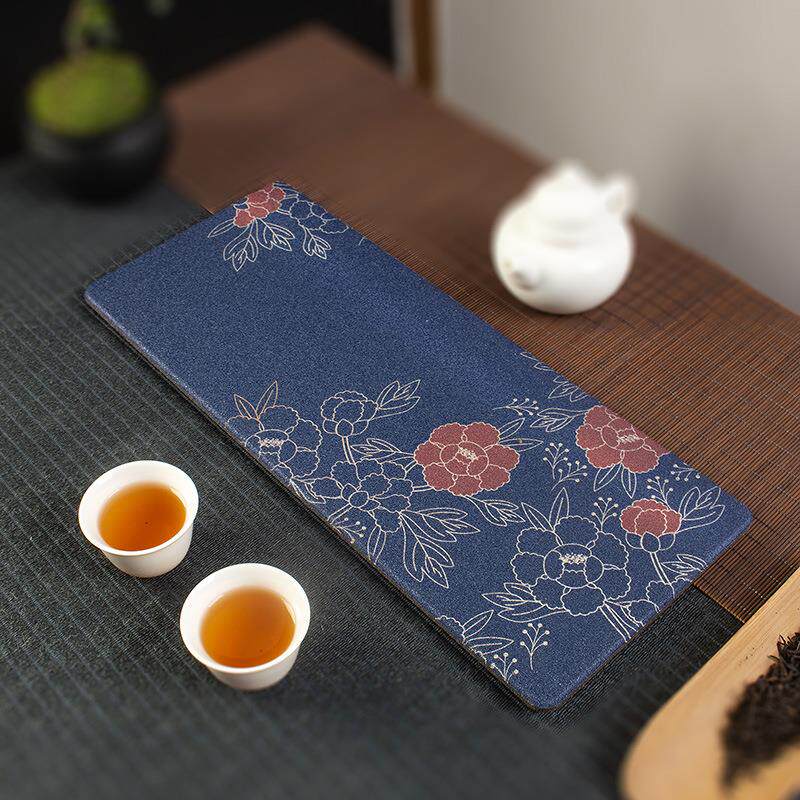 淘瓷八 创意速干吸水茶盘陶瓷干泡台茶壶托盘家用长方形轻奢现代