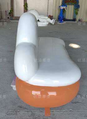 玻璃钢云朵坐凳雕塑商场户外创意休闲座椅公共休闲区等候长凳厂家