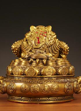 铜聚宝盆金蟾摆件工艺品家居店铺客厅办公室装饰品开业送礼摆
