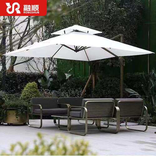户外沙发铝合金别墅露天庭院防水沙发椅室外高端岩板茶几组合家具