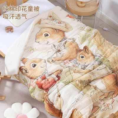 婴儿A类棉纱布童被婴纯儿盖毯午APV休毯婴幼儿被初生宝宝子