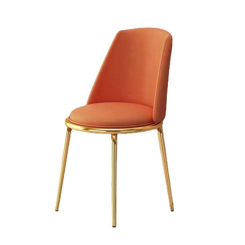 轻奢镀金餐椅北欧简约创意皮面咖啡椅商务洽谈椅休闲会议靠背椅子