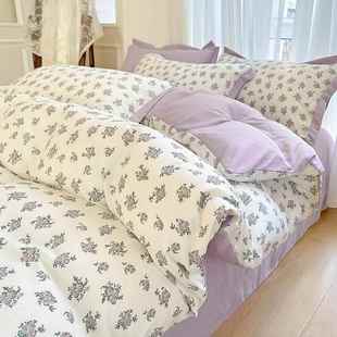 V45O0225新F699SHH款潮水棉四棉麻件套亚麻床单床笠老洗粗布双层