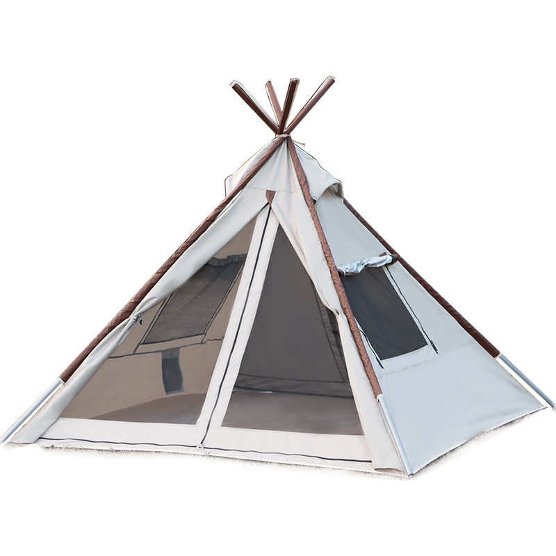 印第安帐篷户外双人23-4人露营加厚防雨沙滩遮阳凉棚天幕防晒防蚊