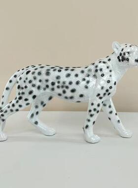 约现代脂金钱厅花豹子客茶几简XLP餐边柜桌面摆件家居树创意装饰