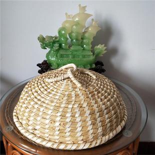 竹子编织锅盖大小蒸笼竹编商用制作草帽蒸气茅草防烫创意大锅蒸锅