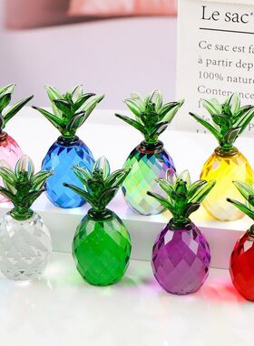 现货 水晶小菠萝迷你凤梨 琉璃菠萝桌面装饰品摆件水晶水果