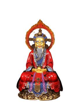 黄铜太上老君神像道家供奉三清道祖铜像摆件祖师灵宝元始天尊大号
