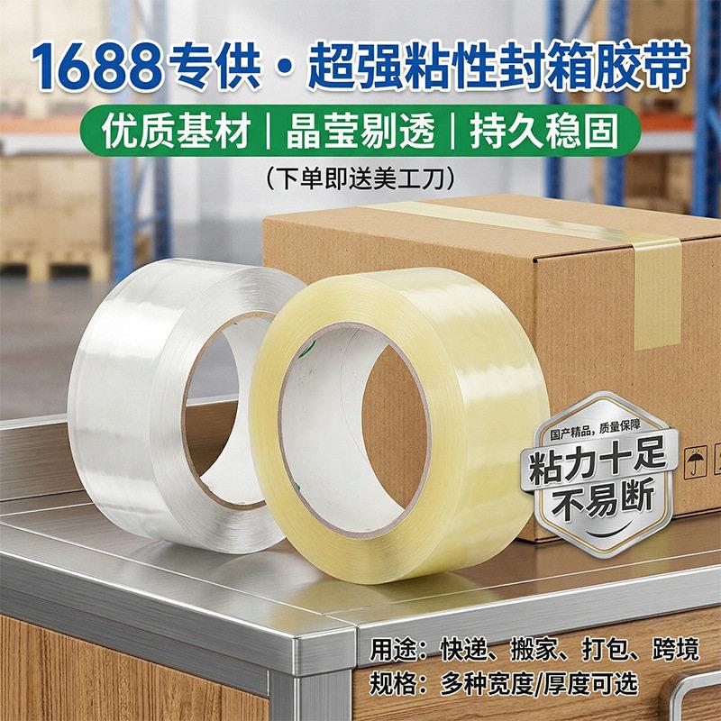 胶带快递打包强粘封口透明胶带加厚电商打包胶带包装大卷45cm透明