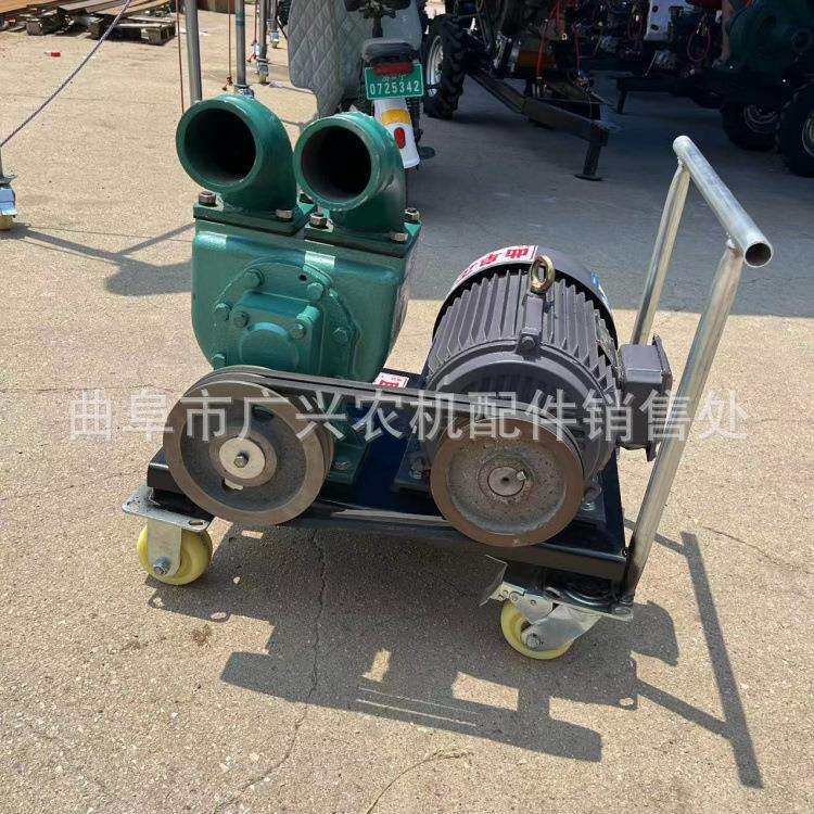 3寸抽粪泵 电动泥浆水泵四轮推车泵养殖真空泵