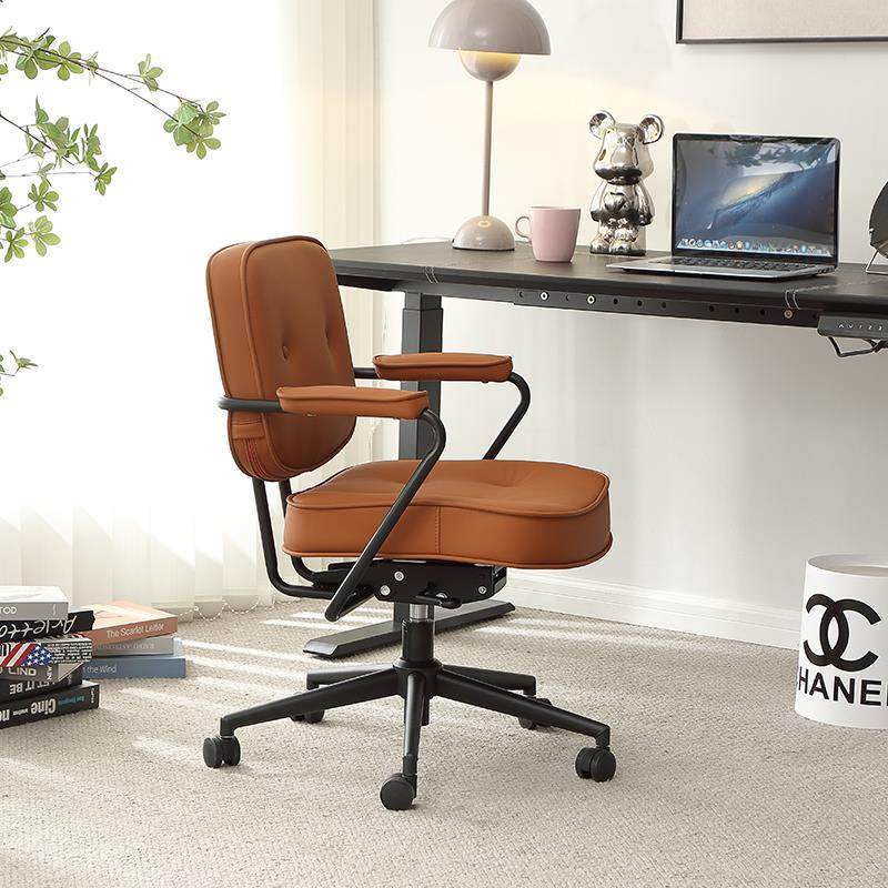 办公椅子真皮升降阿勒夫耶平替舒适久坐家用电脑学习书桌书房转椅