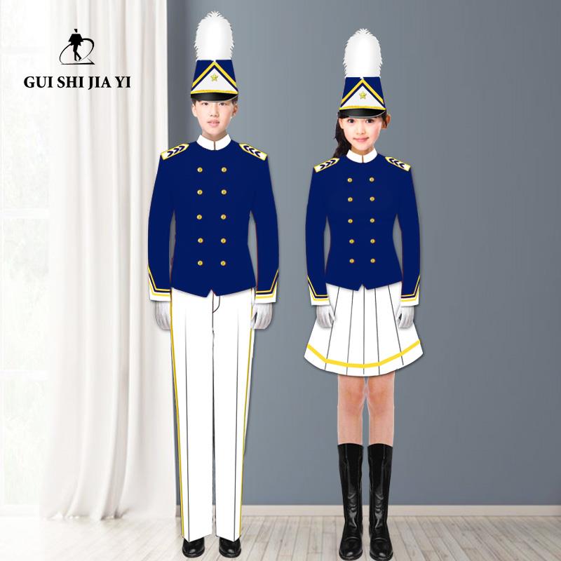 高档北学生行管乐队服饰男女生鼓号队京打鼓服长袖演学出服装进校