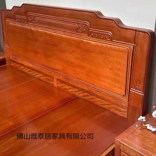 主花梨木全1实木素面床双人床.5米卧床1.8米婚床中大式榫卯仿古雕