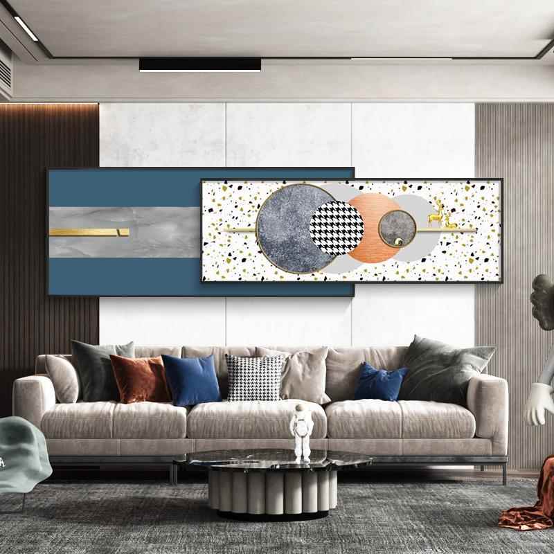 网红现代简约客几装饰画沙背景高端墙叠加发挂画轻奢卧厅室壁画何