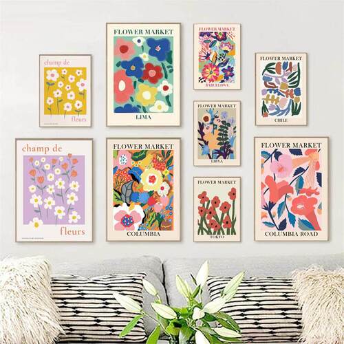 Abstract Colorful Flower Matisse Japan Wall Art Painting No