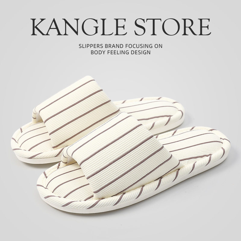 条棉麻拖鞋居家四季通用地条纹房简约软底空调板 鞋女吸汗ins细细,居家布艺,居家棉拖/棉鞋,淘宝优惠券,粉丝福利购,淘宝优惠卷