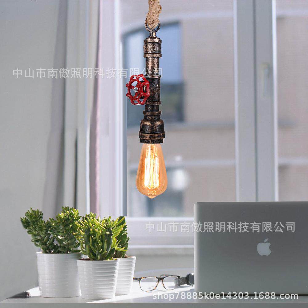 麻绳吊灯后现代乡村工业风欧式吊灯客厅酒吧台艺术咖啡餐厅水管灯