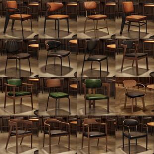 清吧酒吧工业风咖啡厅实木桌椅组合西餐厅网红餐饮小吃店餐椅商用