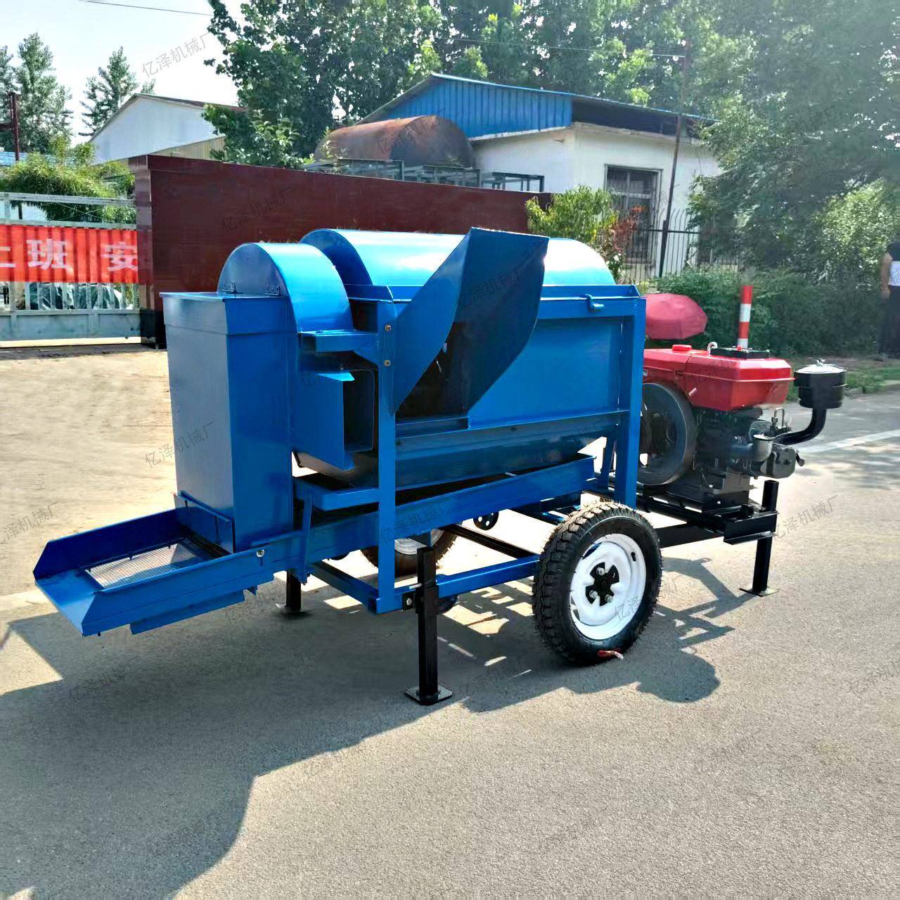 全自动小麦脱粒机 90型全喂入式水稻打场机农用柴油机版脱稻谷机