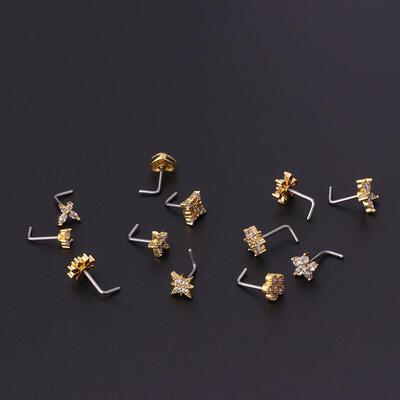 Stainless steel nose nail nose ring human body piercing