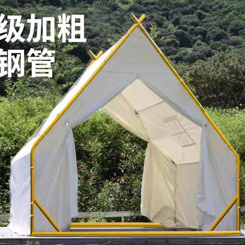 新款直销网红户外露营三角木屋形帐篷防雨民宿景区餐饮野餐烧烤火
