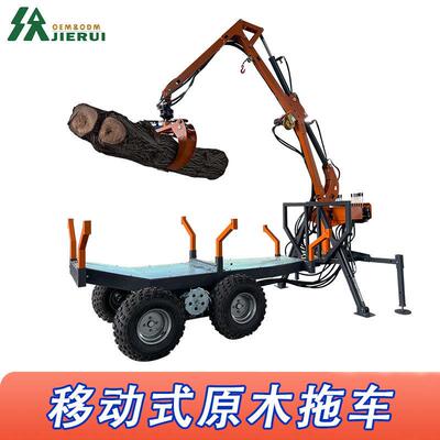 农用原木搬运拖车加厚结构设计适用于林区及农场的木材运输需求