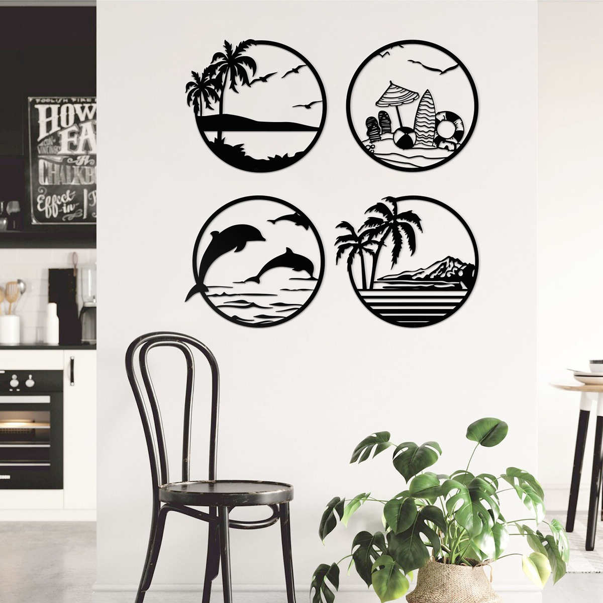 Temu海景铁艺墙面壁挂金属金属墙艺术家居装饰室内外壁挂璧饰