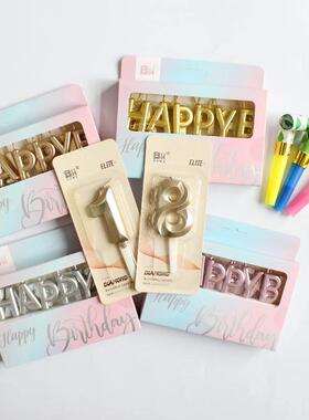 Birthday candles local gold bright gold pencil candle long
