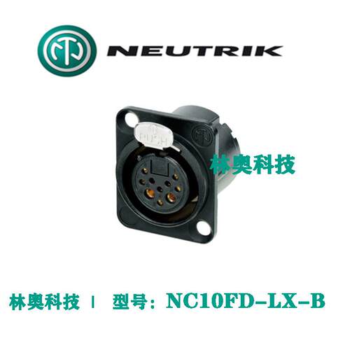 NC10FD-LX-BNEUTRIK优曲克8+2芯D型母座黑铬金属外壳双接地触点