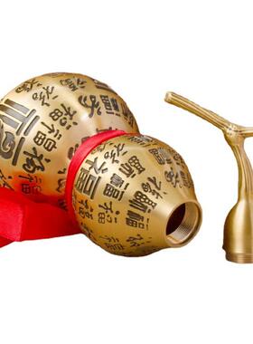 纯黄铜百福葫芦摆件上下开口招财葫芦家居办公室装饰工艺礼品