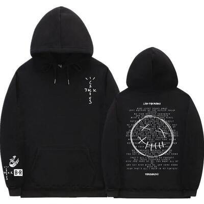 Cactus Jack Double Sided Logo Print Hoodie Male Fleece Hoodi