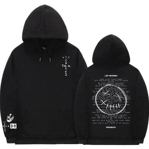 Cactus Jack Double Sided Logo Print Hoodie Male Fleece Hoodi