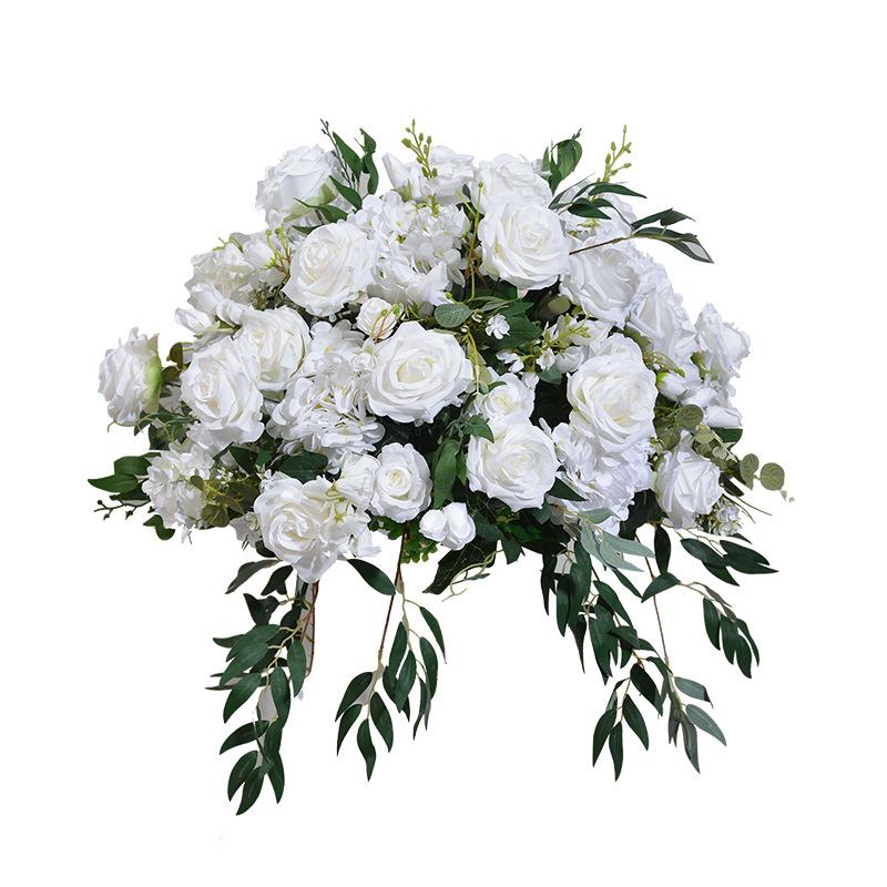 60cm绿植白色花球餐桌会议桌摆放假花婚礼求婚橱窗布置仿真桌花球