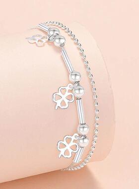 925 Sterling Silver Butterfly Cross Charms Bracelet For